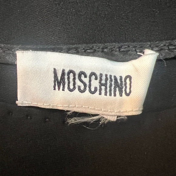 Moschino Black Sleeveless Satin Waist Pleated Accents Dress. Size Medium. - Picture 3 of 17